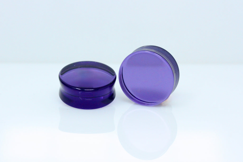 Purple Glass Plugs for Stretched Ears (Pair) - PH141