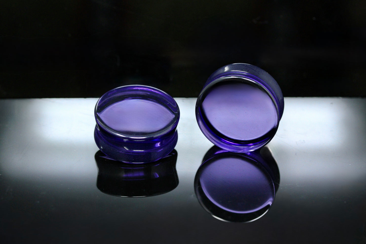 Purple Glass Plugs for Stretched Ears (Pair) - PH141