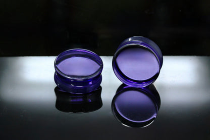 Purple Glass Plugs for Stretched Ears (Pair) - PH141