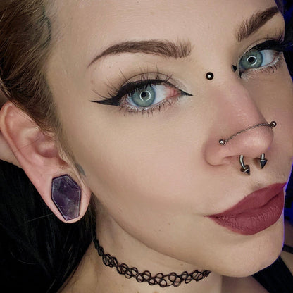 Amethyst Coffin Plugs - PH177
