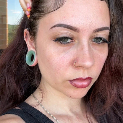Aventurine Tunnels for Stretching ears - (Pair) - PH20