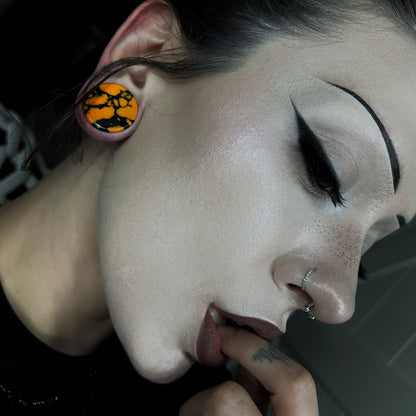 Pumpkin Gut Plugs for Stretched Ears (Pair) - PH211