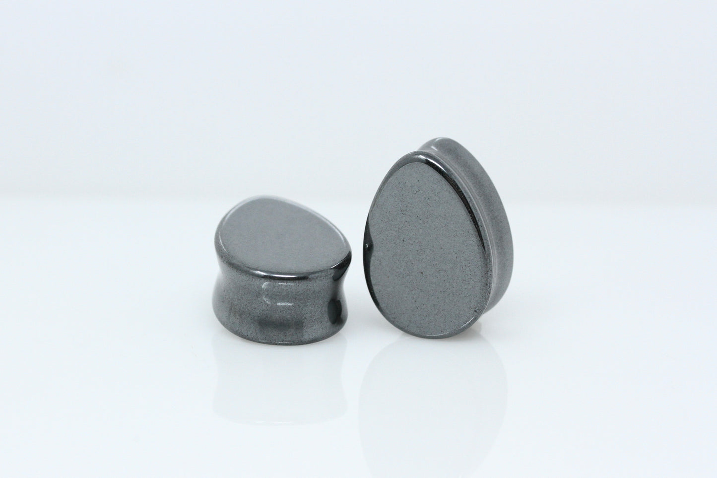 Hematite Teardrop Plugs - Double Flared Teardrop Plugs (Pair) - PH56
