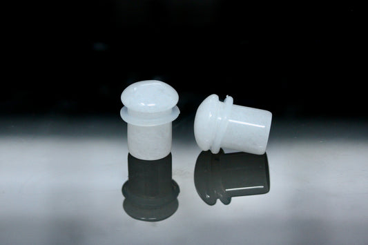 White Jade Single Flare Plugs (Pair) - PH58