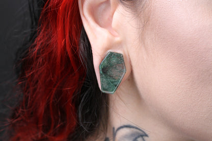 The Swamp Thing Coffin Plugs - Moss Agate Coffins - PH92