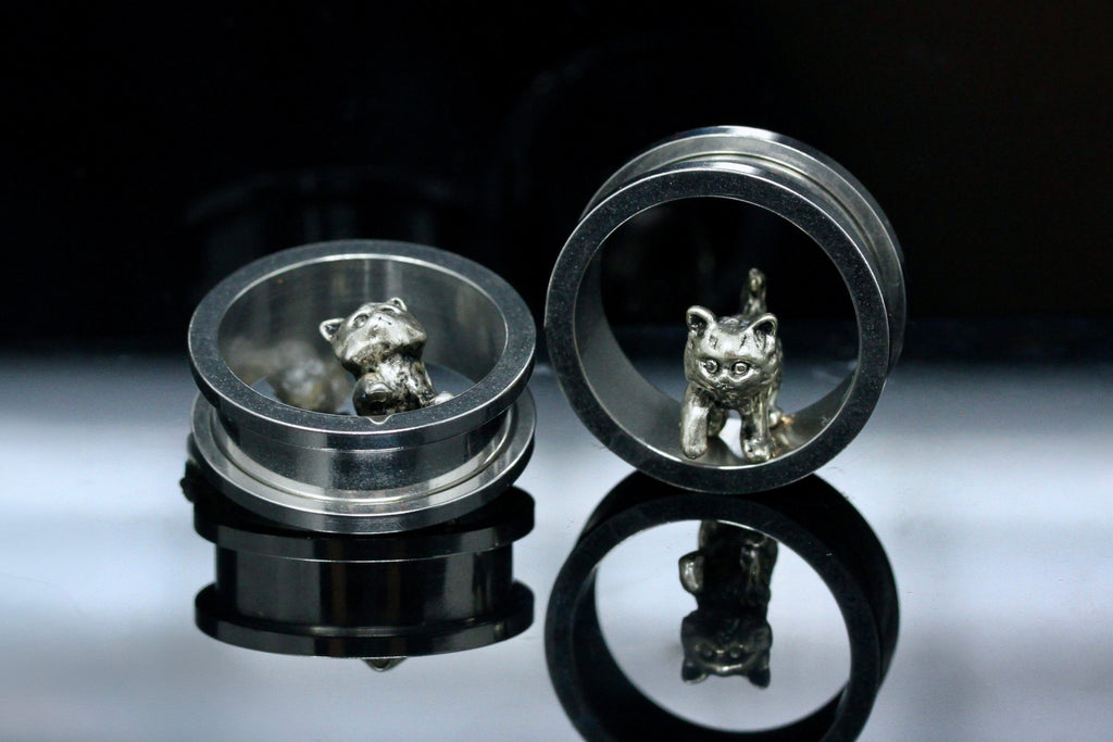 Kitty Stainless Steel Tunnels - Screw on Tunnel (Pair) - PSS04