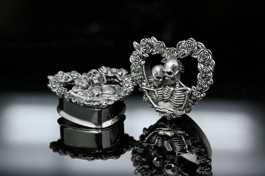 Love you to Death Stainless Steel Tunnels (Pair) - PSS106