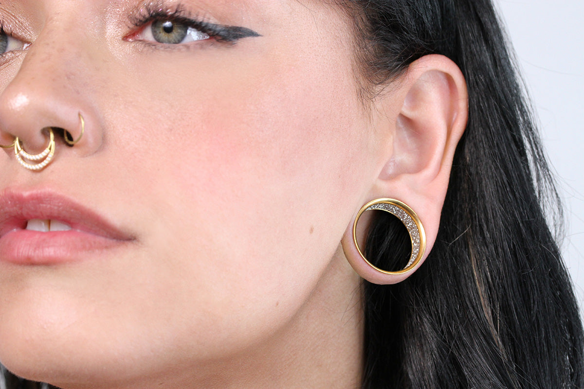 glitter gauged ears tunnels