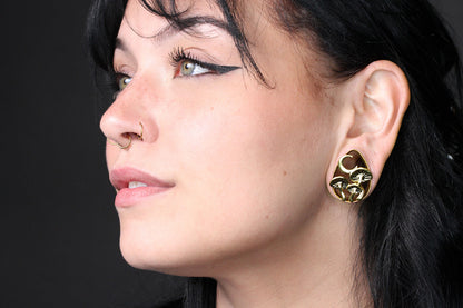 Golden Mushrooms Teardrop Tunnels (Pair) - PSS167