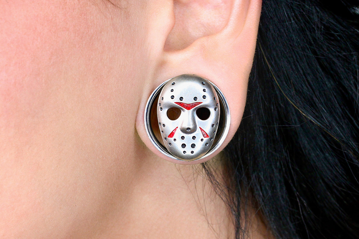 Jasons Hockey Mask Stainless Steel Plugs - PSS174