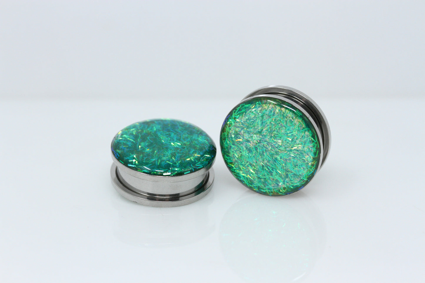 Emerald Tides Stainless Steel Plugs (Pair) - PSS237