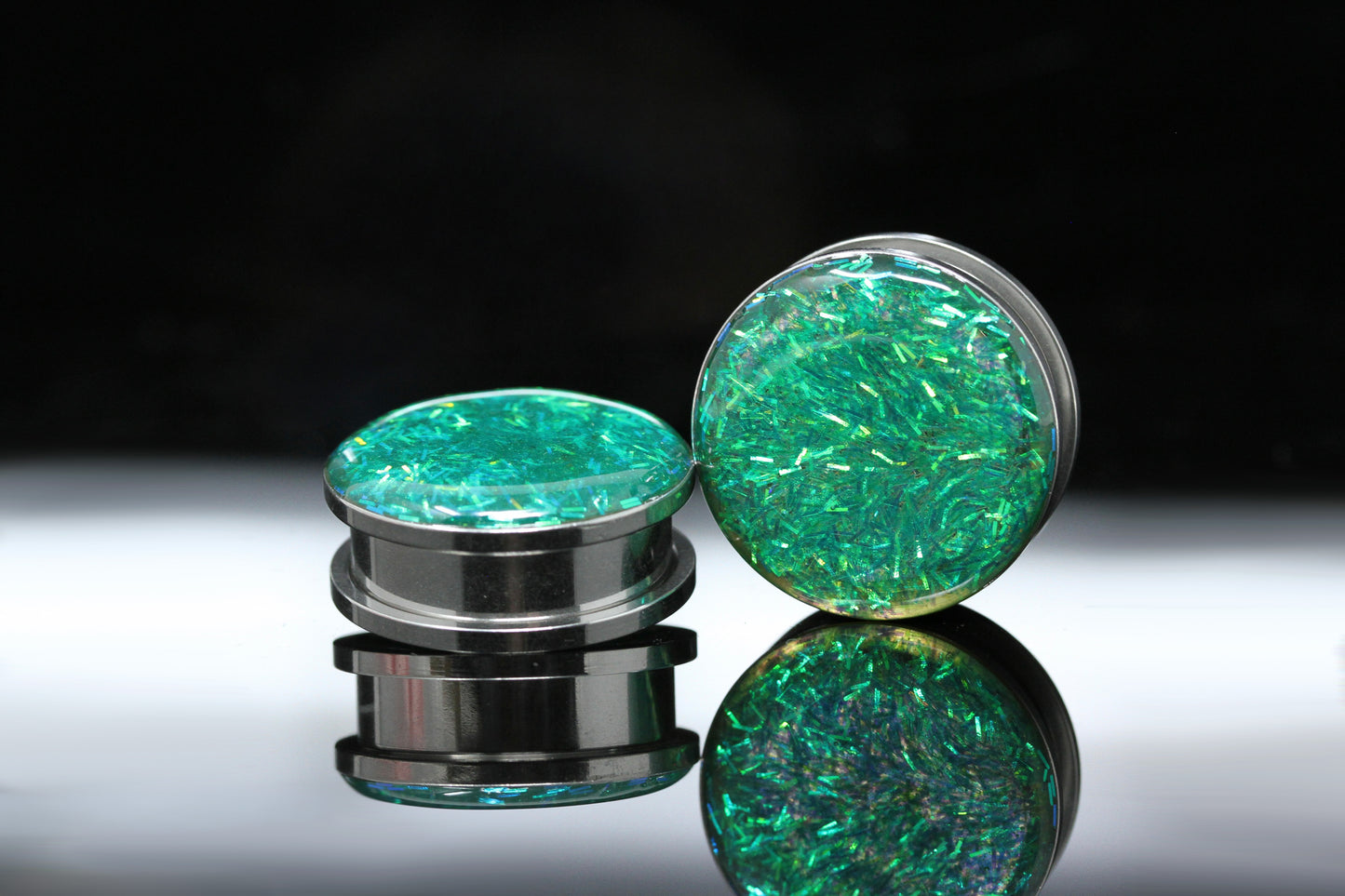 Emerald Tides Stainless Steel Plugs (Pair) - PSS237