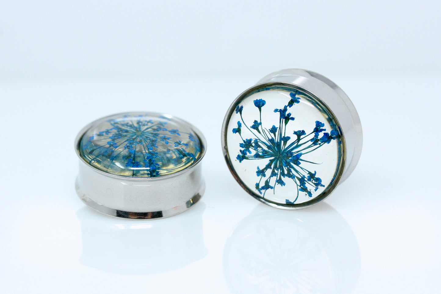 Ocean Bloom Stainless Steel Plugs (Pair) - PSS240