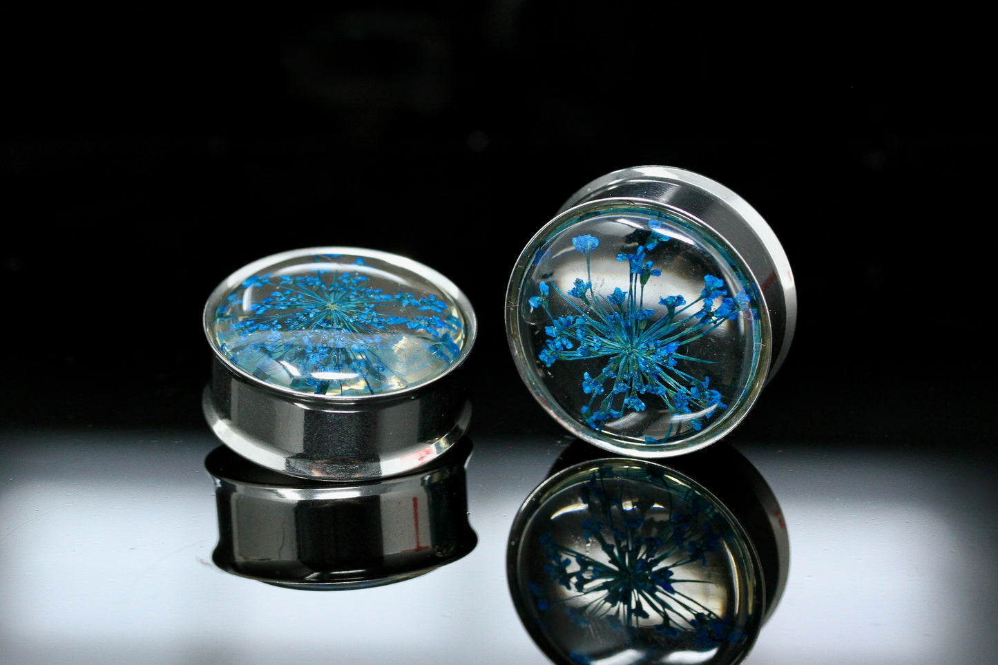 Ocean Bloom Stainless Steel Plugs (Pair) - PSS240