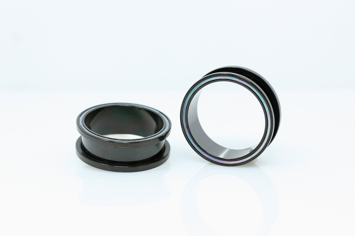 Black with Mother of Pearl Tunnels (Pair) - PSS245
