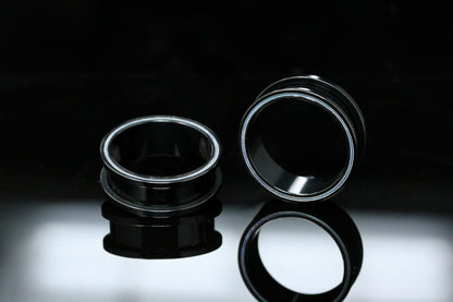 Black with Mother of Pearl Tunnels (Pair) - PSS245