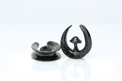 Black Mushroom Stainless Steel Saddles (Pair) - PSS249