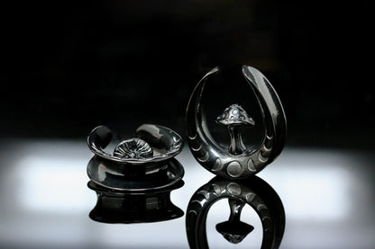 Black Mushroom Stainless Steel Saddles (Pair) - PSS249