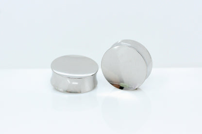 Concave Stainless Steel Plugs (Pair) - PSS265