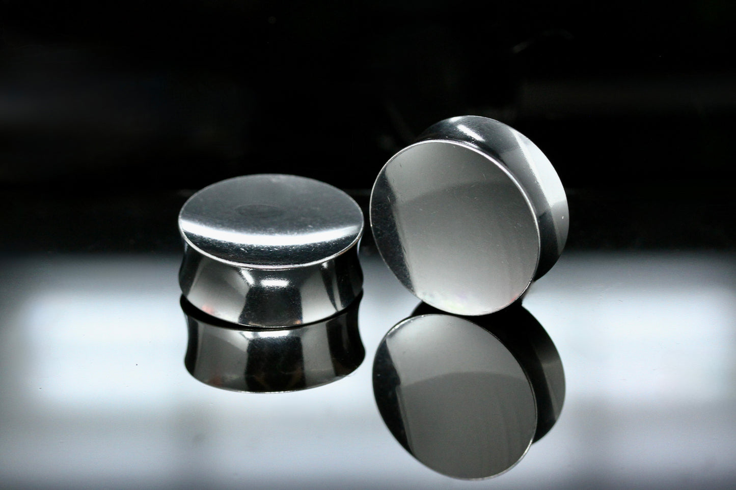 Concave Stainless Steel Plugs (Pair) - PSS265