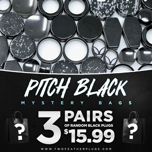Pitch BlackMystery Bag - 3 Pairs of Random Plugs - GBBLACK