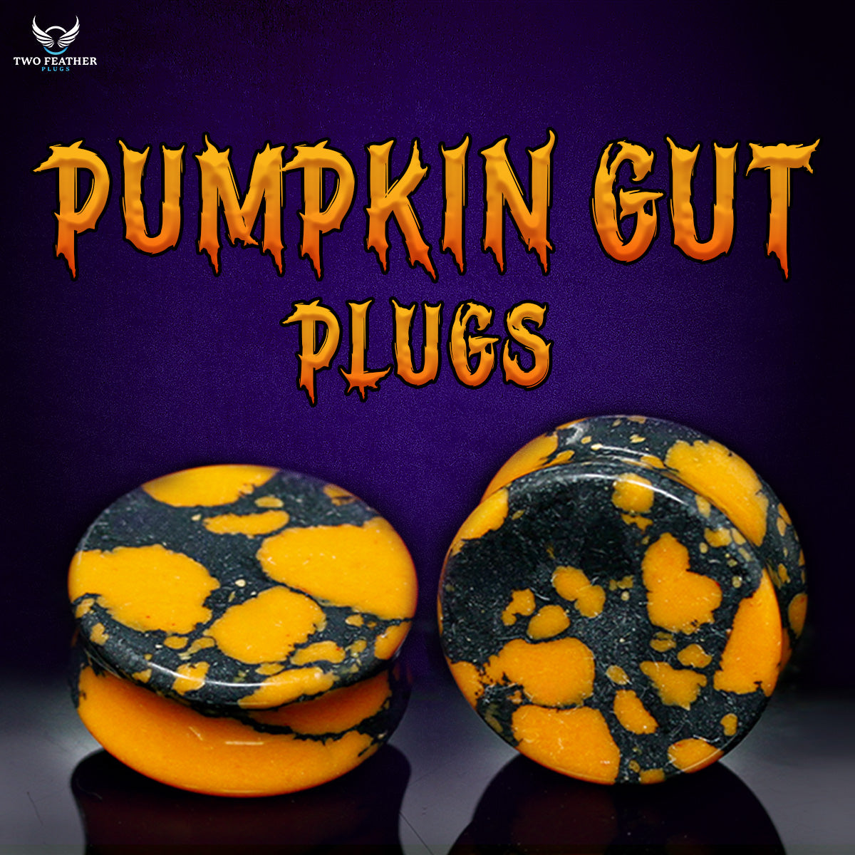Pumpkin Gut Plugs for Stretched Ears (Pair) - PH211