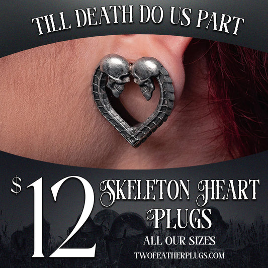 Til Death Do Us Part Stainless Steel Tunnels (Pair) - PSS74