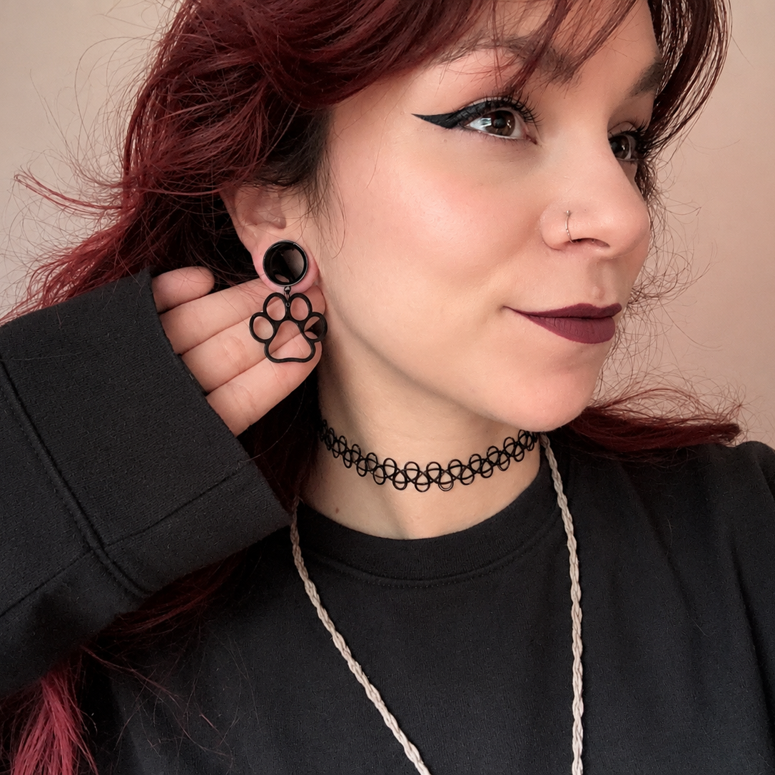 Giving Paws Stainless Steel Danglers - Screw on Tunnel (Pair) - TF033