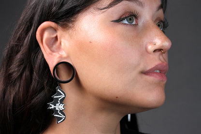 Skeleton Bat Stainless Steel Danglers - (Pair) - TF108