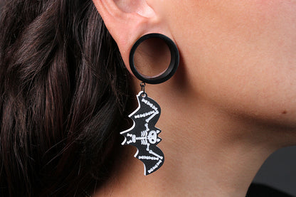 Skeleton Bat Stainless Steel Danglers - (Pair) - TF108