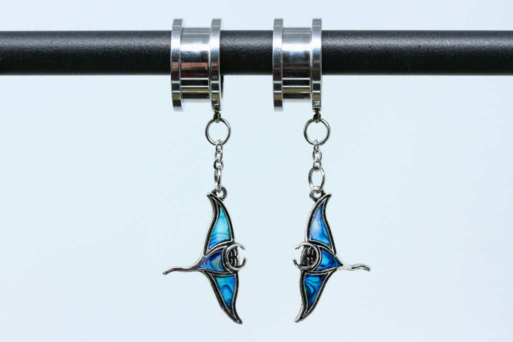 Manta Ray Stainless Steel Danglers - (Pair) - TF156