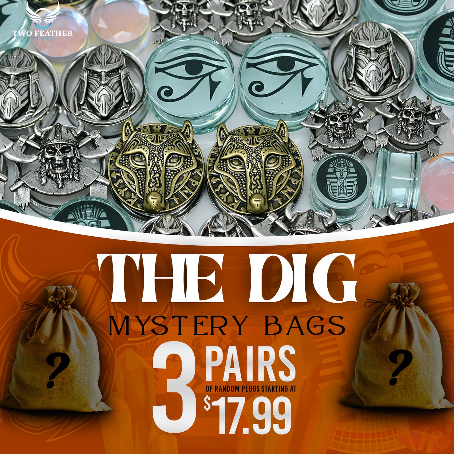 The Dig Mystery Bag - 3 Pairs of Random Plugs - GBDIG