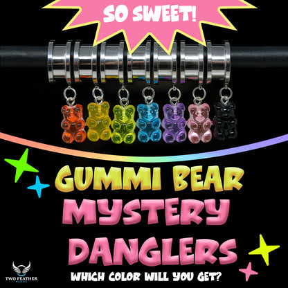 Mystery Gummi Bear Stainless Steel Danglers - Screw on Tunnel (Pair) - TF013