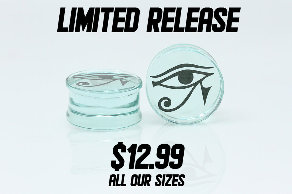 Eye of Ra Glass Plugs -(Pair) - G051