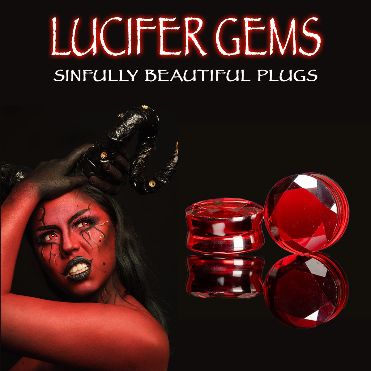 Lucifer's Gem Faceted Cut Plugs - (Pair) - PH98