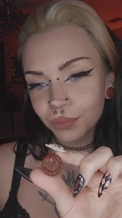 Evil Pumpkin Wooden Plugs - (Pair) - PA105