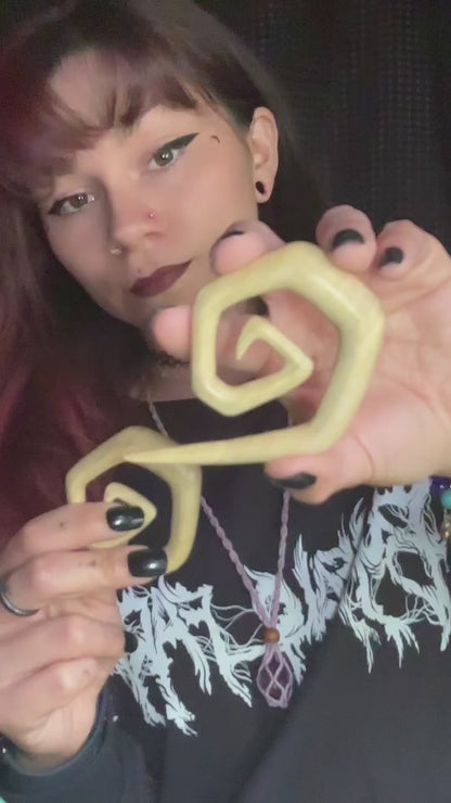Carved Wood Stretched Ear Spirals (Pair) - E007