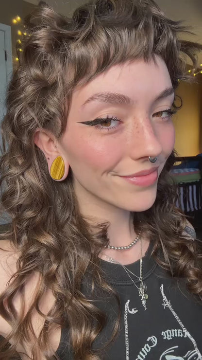 tigers eye teardrop gauges