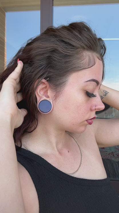 Purple Glass Plugs for Stretched Ears (Pair) - PH141