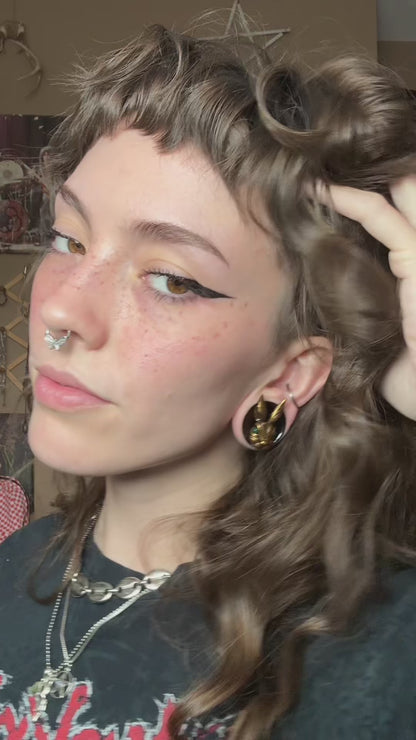 Gold Bunny Bot Stainless Steel Plugs - PSS151