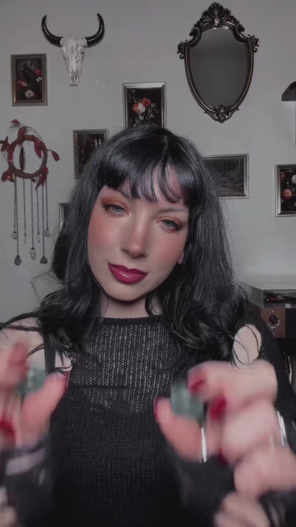 Moss Agate Glass Tunnels (Pair) - PH199