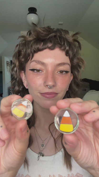 Candy Corn Glass Plugs (Pair) - G039