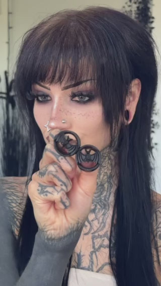 Vampire Bat Wooden Plugs - (Pair) - PA107