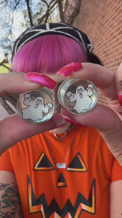Ghost Glass Plugs (Pair) - G041