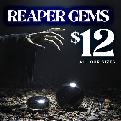Reaper Gems - Black Glass Faceted Cut Plugs - (Pair) - PH104