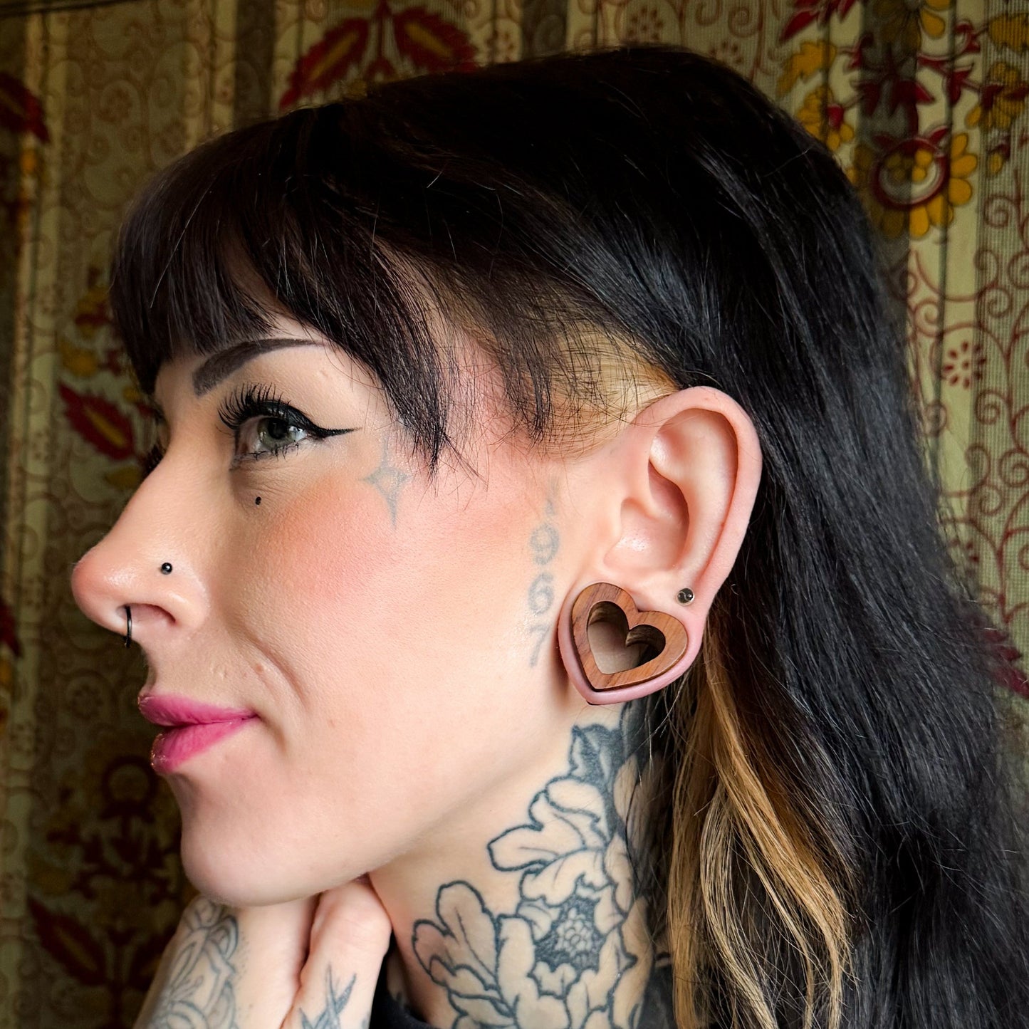 Wood Heart Tunnels - Heart Tunnel Plugs (Pair) - PA45