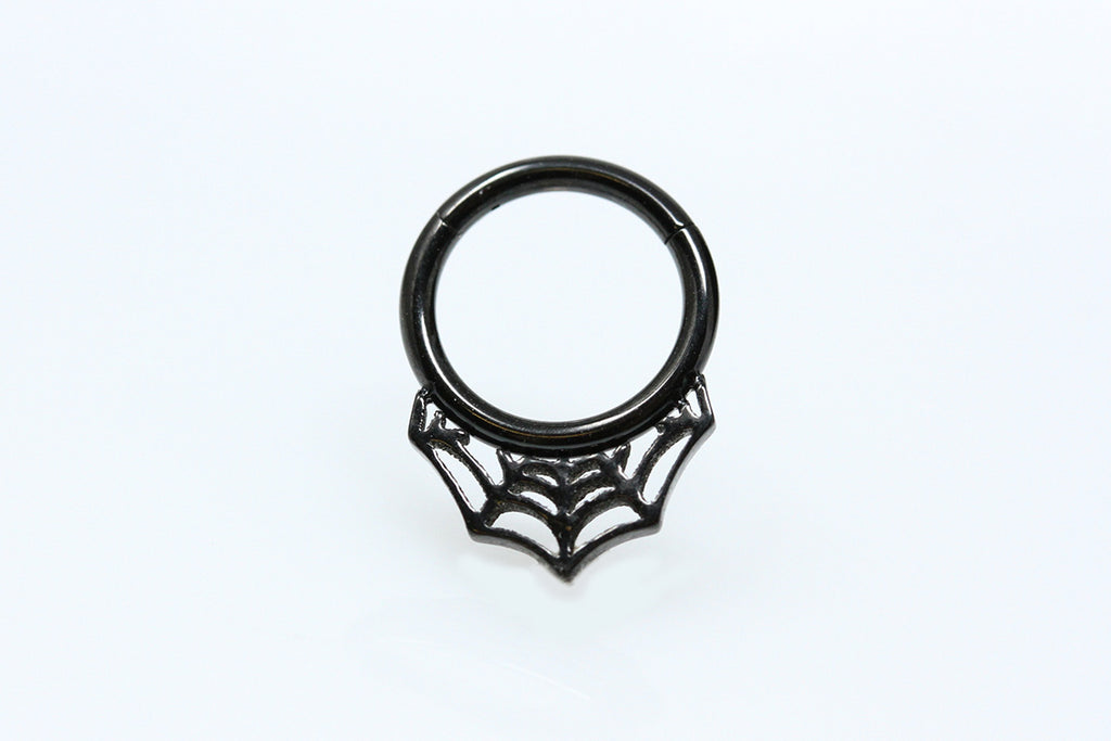 black spider web septum clicker