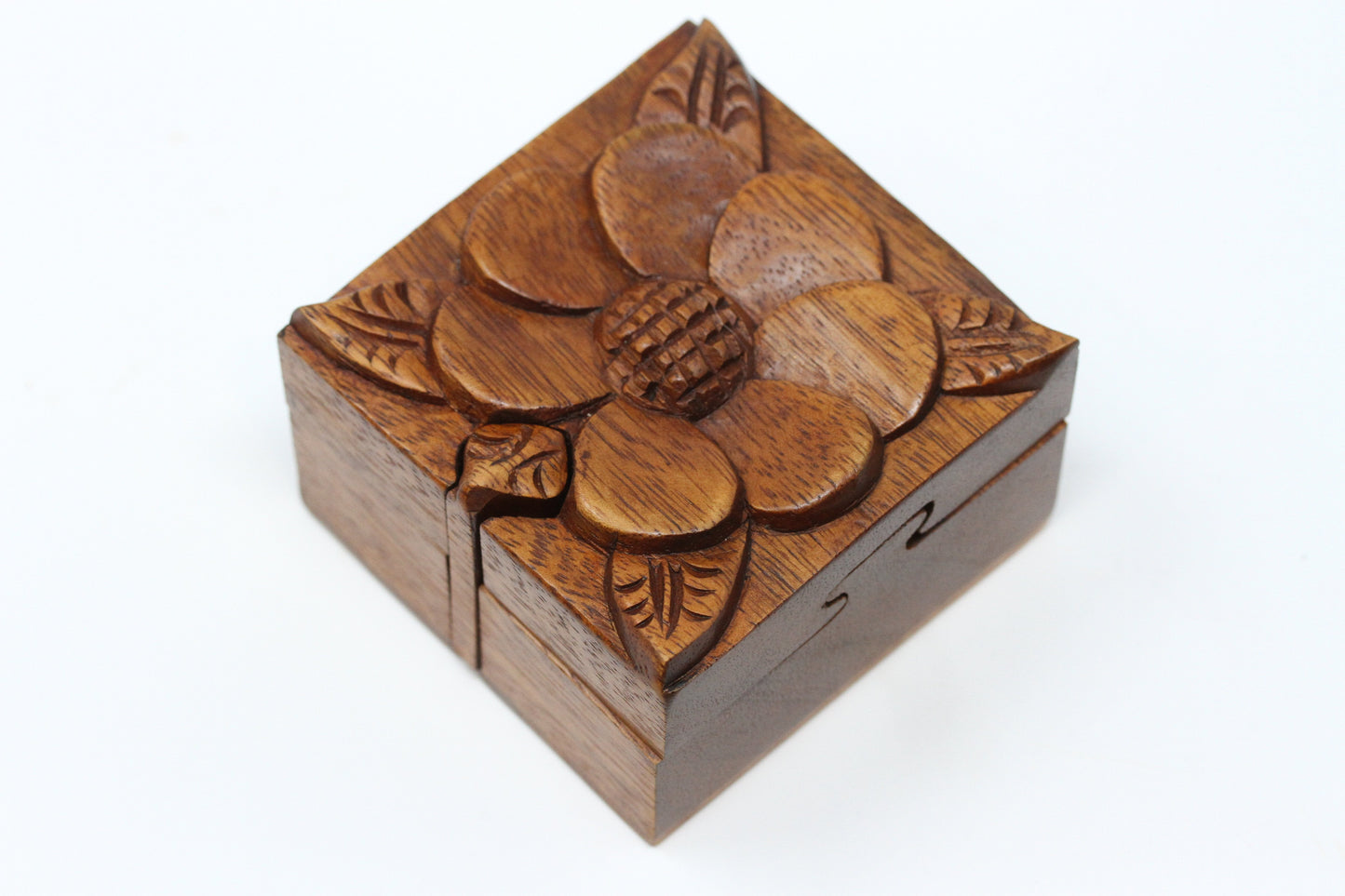 Jasmine Flower Wooden Puzzle Box - Plug Gift Box - (Plugs not included)