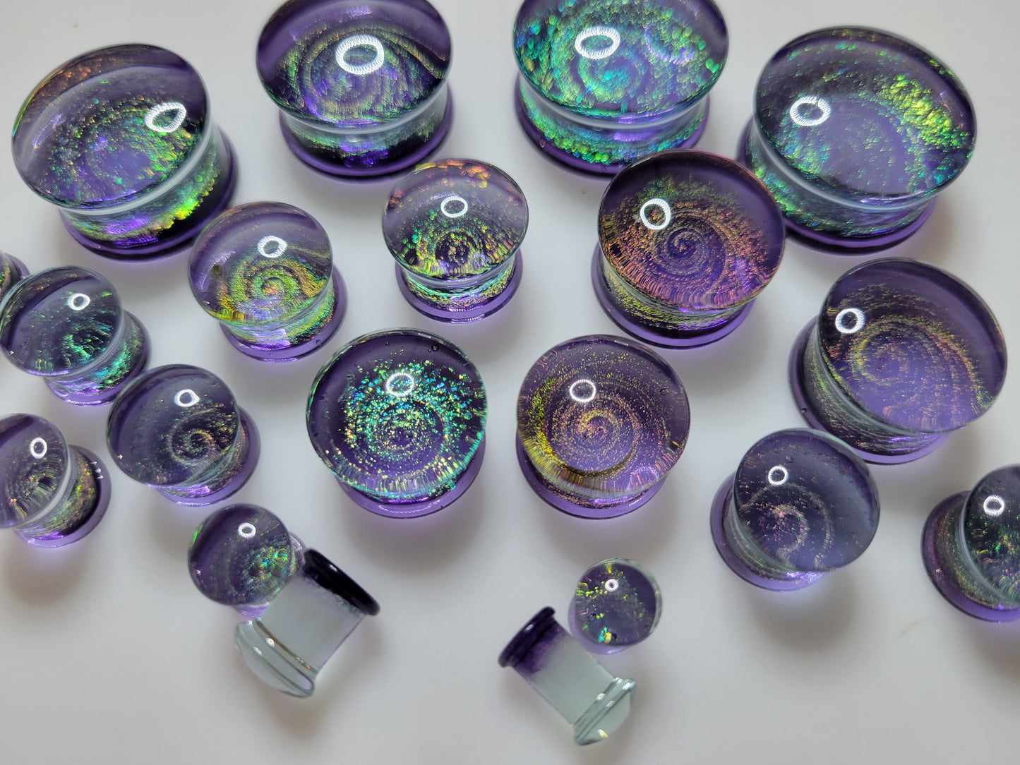 Purple Cyclone Glass Plugs - Group 2