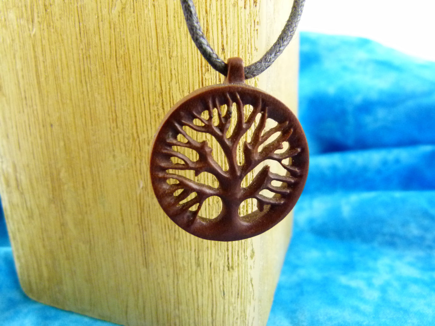 Hand Carved Yoga Tree Of Life Necklace - Z019
